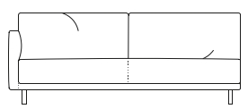 Illustration eines Sofaelements vor weißem Hintergrund freistil Rolf Benz 133