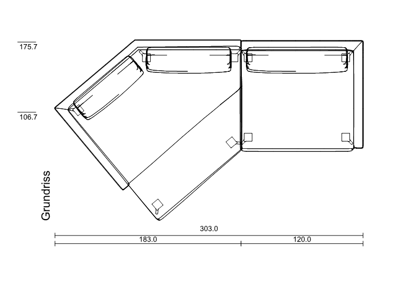 Winkel-Anreihsofa links 