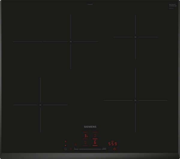 Siemens powerLine EH65KHFB1E iQ300 Induktionskochfeld 60 cm Schwarz, Rahmenlos aufliegend