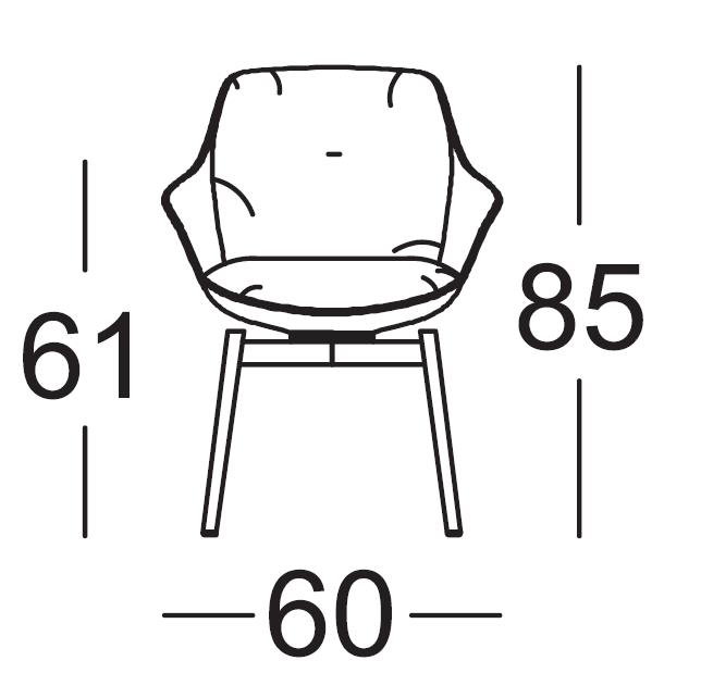 Rolf Benz. 600 | Stuhl mit Kunststoffschale | Vierfuß Metall | mit oder ohne Drehfunktion