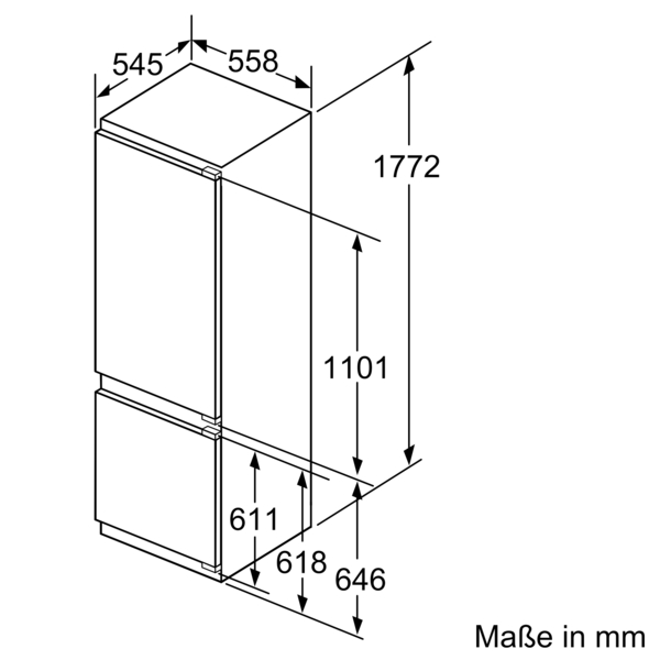 Siemens studioLine KI87SSDE0 iQ500 Einbau-Kühl-Gefrier-Kombination mit Gefrierbereich unten | 177.2 x 55.8 cm 