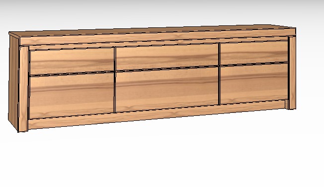 braunes Lowboard vor weißem Hintergrund