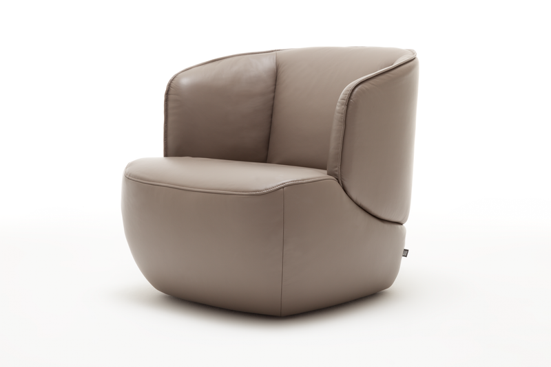 Rolf Benz 384 - Sessel (Loungesessel) | Leder, beigegrau 38.732 Ein brauner Ledersessel mit modernem, elegantem Design, ideal für stilvolle Wohnzimmer