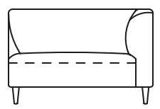 Illustration eines Sofaelements vor weißem Hintergrund freistil Rolf Benz 160