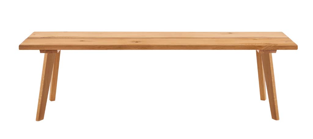 braune Holzbank auf weißem Hintergrund