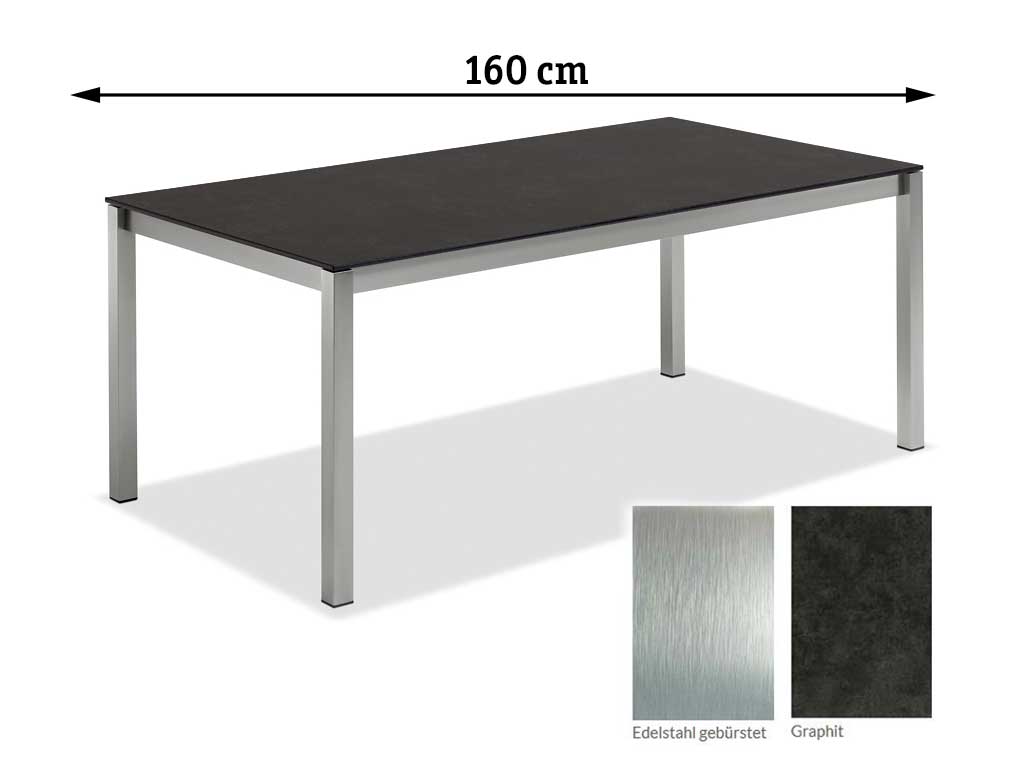 Niehoff Garden. Velina | G873 | Tisch | 160 x 95 cm | Edelstahl/HPL Graphit