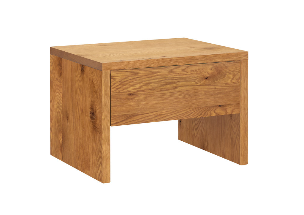 brauner Nachttisch mit einer Schublade vor weißem Hintergrund Salva von Hasena