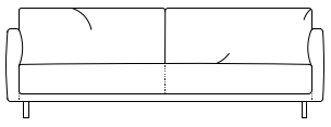 Illustration eines Sofaelements vor weißem Hintergrund freistil Rolf Benz 133
