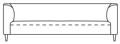 Illustration eines Sofaelements vor weißem Hintergrund freistil Rolf Benz 160