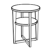 HA.5861 Hasena - Wilson Nachttisch |  ø: 42 cm | Massivholz konfigurierbar
