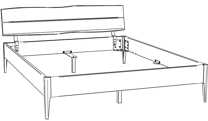 HA.5110.5554.5445 Hasena -  Lounge Bett Sabbioni | Holzkopfteil Turano | Holzfuß Pile | versch. Größen & Farben konfigurierbar