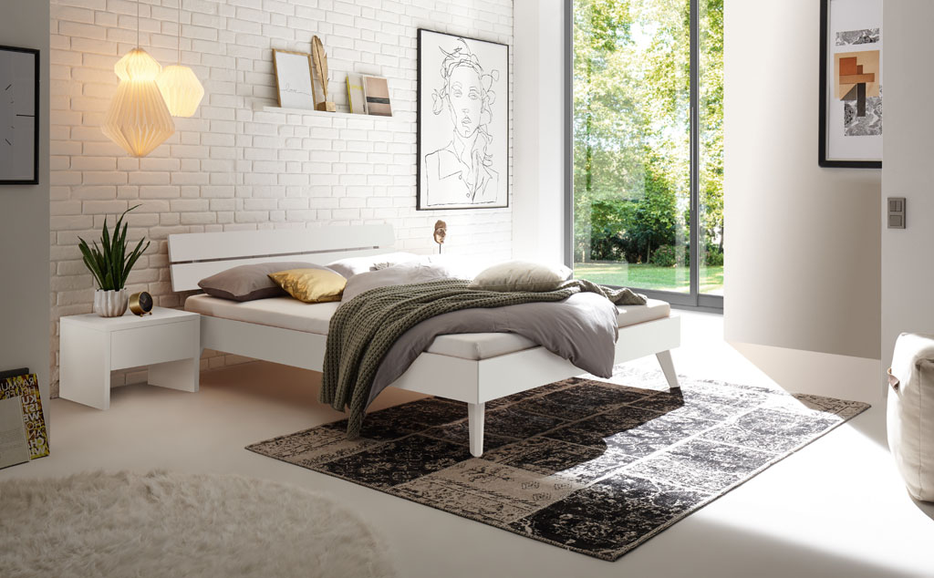 Hasena - Trento Bett Ortona | Rahmen Trento 16 | Kopfteil Lino | Füße Nelo | konfigurierbar