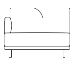Illustration eines Sofaelements vor weißem Hintergrund freistil Rolf Benz 133