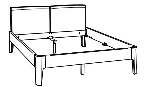 Illustration eines Bettes vor weißem Hintergrund