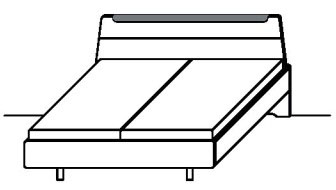 Illustration eines Bettes vor weißem Hintergrund