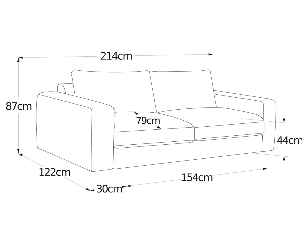 Bigsofa B: 214 cm