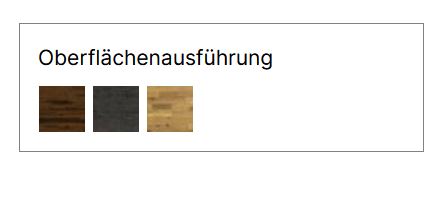 Farbmuster von verschiedenen Holzoberflächen in Tabellenform von Hasena