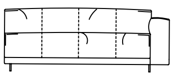 Illustration eines Sofaelements vor weißem Hintergrund freistil Rolf Benz 136