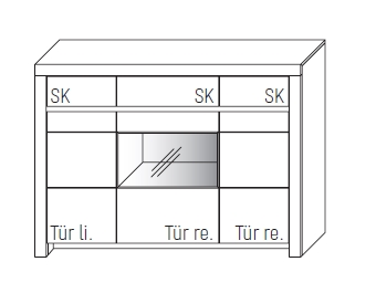 WM.SO.3540 Wöstmann. Soleo 3000 | Highboard | Type 3540 | B: 152,3 cm