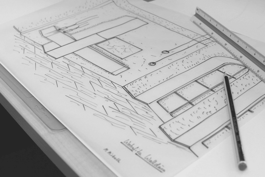 Vorschaubild von einer Zeichnung einer Wohnwand