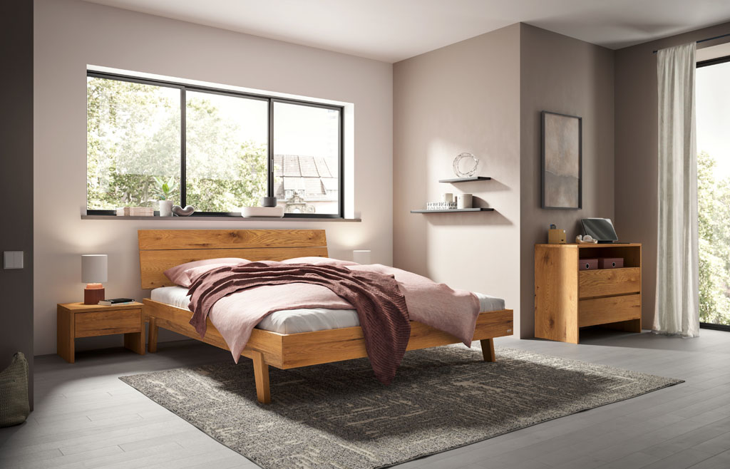 Hasena -  Trento Bett Imperia | Rahmen Trento 16 | Kopfteil Lino | Füße Getano | konfigurierbar
