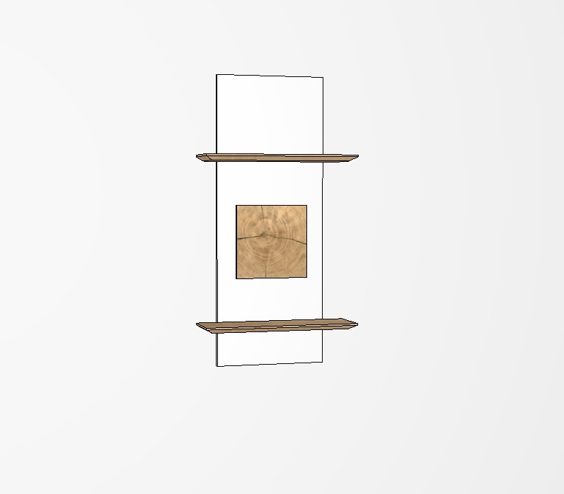 weiß braunes Hängeregal vor weißem Hintergrund