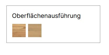 Farbmuster von verschiedenen Holzoberflächen in Tabellenform von Hasena