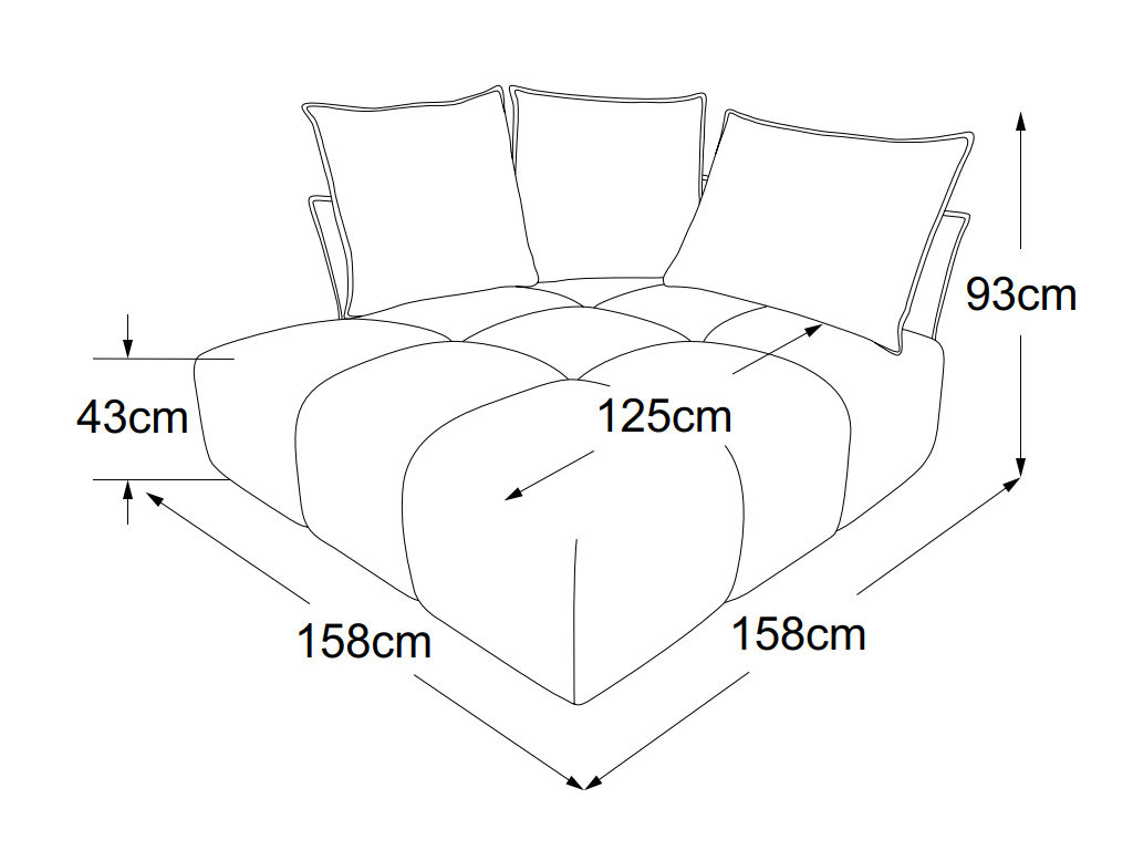 designwerk Palace - Recamiere Armteil links | inkl. 1 Kissen A & 2 Kissen B | B: 158 cm | D064121 designwerk Palace - Recamiere Armteil links | inkl. 1 Kissen A & 2 Kissen B | B: 158 cm | D064121