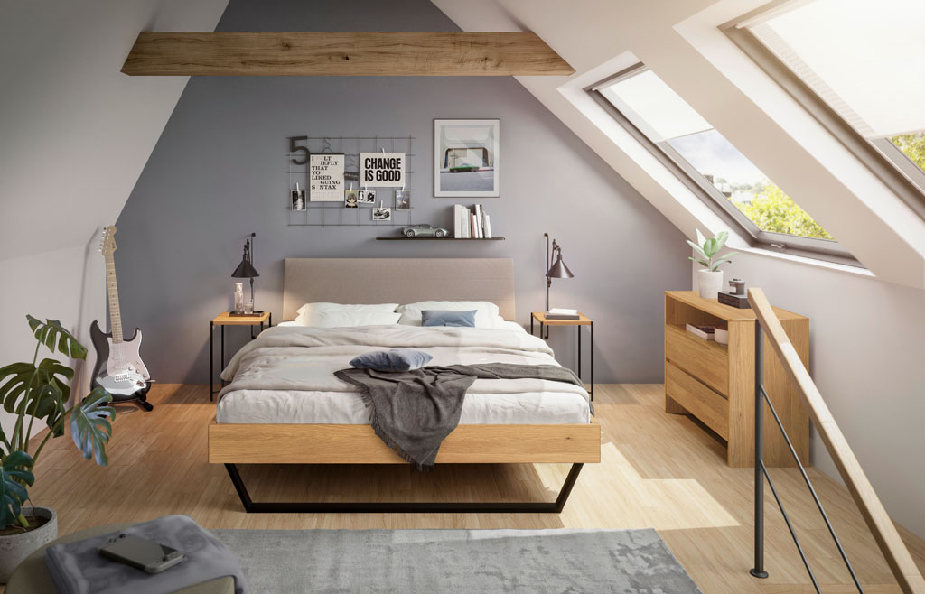 Hasena -  Trento Bett Ariana | Rahmen Trento 16 | Kopfteil Limes | Metallkufen Glyd | konfigurierbar
