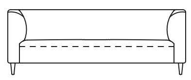 Illustration eines Sofaelements vor weißem Hintergrund freistil Rolf Benz 160