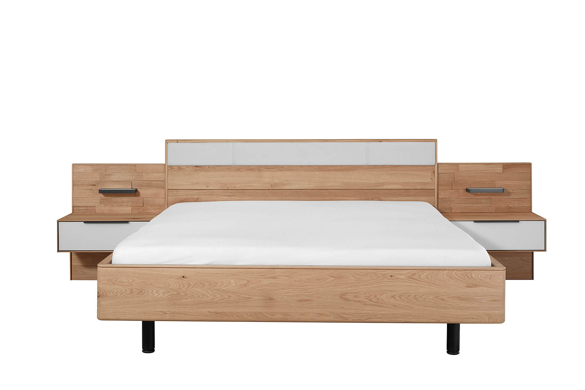 Bett mit Konsolen Wildeiche akzent creme wsm 2800 wöstmann