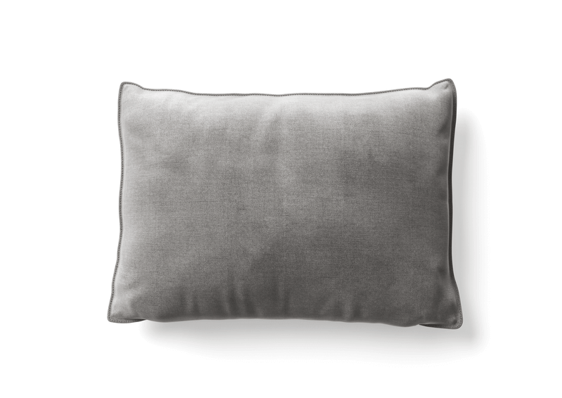 Graues, rechteckiges Kissen aus Baumwollmaterial mit weicher Oberfläche