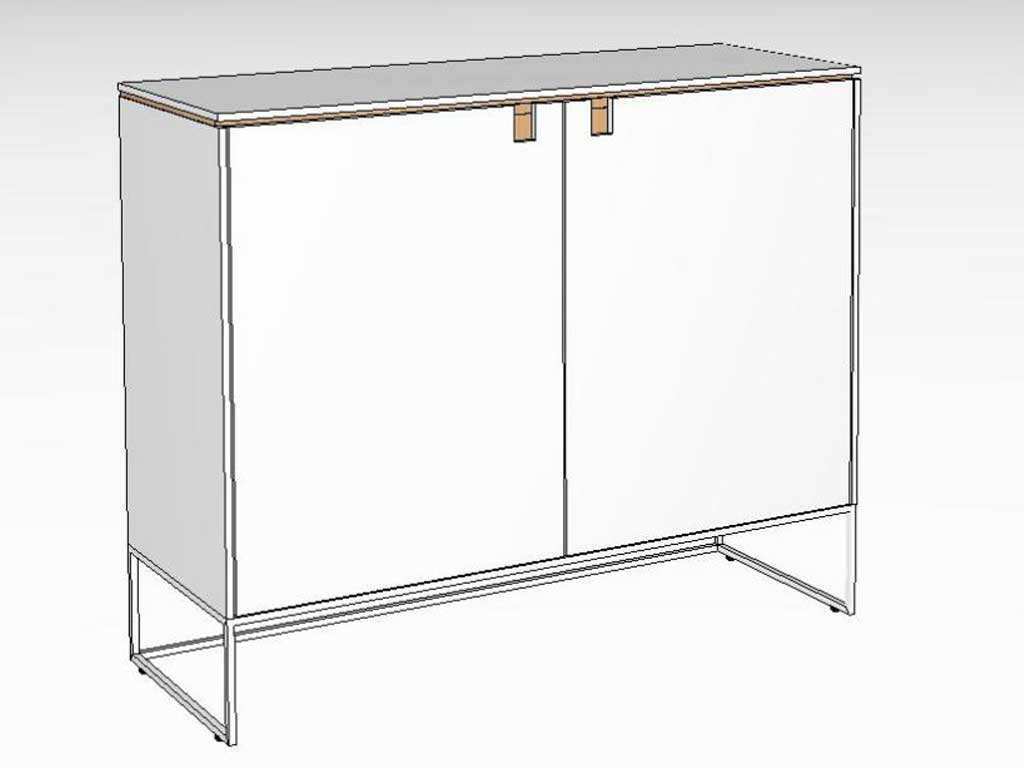 hülsta. Amana | Kommode auf Gestell, 2 Türen | B: 120 cm | Lack reinweiß 