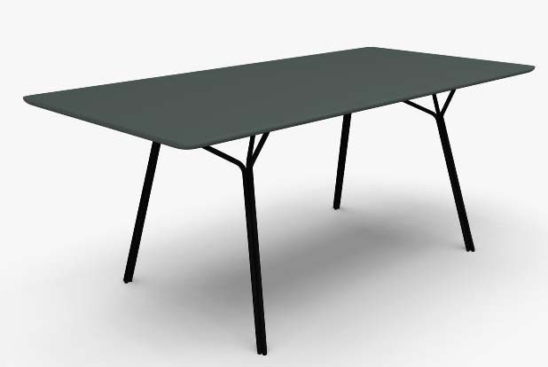 Tischplatte Fenix / Gestell RAL 9005