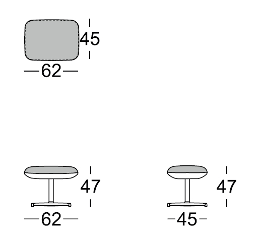 Rolf Benz. 586 MEG soft | Hocker | zweifarbig