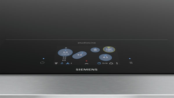 Nahaufnahme Anzeigen Induktionskochfeld mit Kreisen und Symbolen