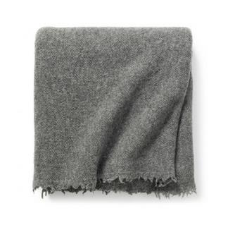 freistil Rolf Benz 190 - Plaid | 200 x 130 cm | Silbergrau Grauer Wollschal mit Fransen für kalte Tage