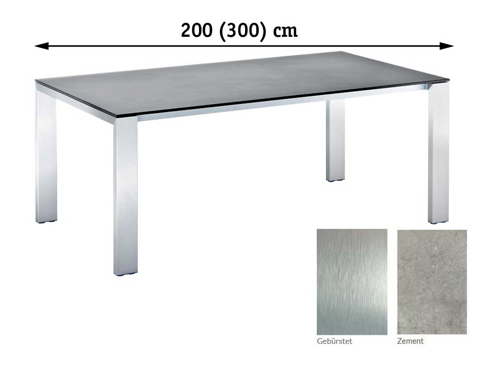Niehoff Garden. Newport | G623 | Ausziehtisch | 200 (300) x 100 cm | Aluminium/HPL Zement