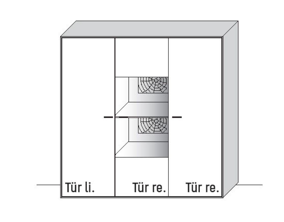 Illustration eines Highboards vor weißem Hintergrund