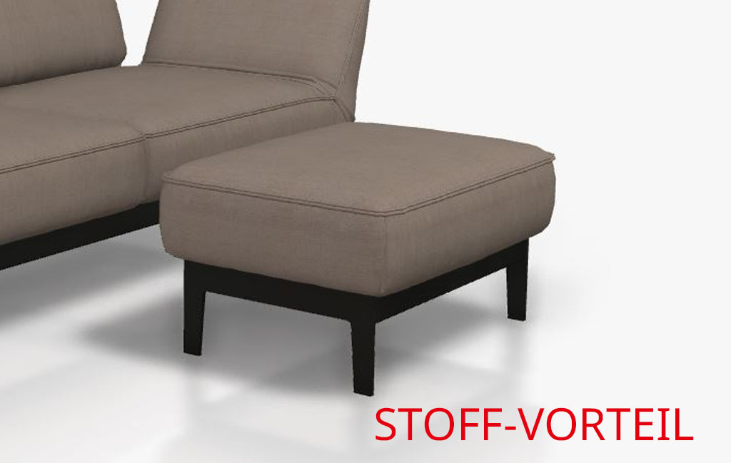 Beiger Hocker mit schwarzem Gestell, Teil einer modernen Sitzgarnitur