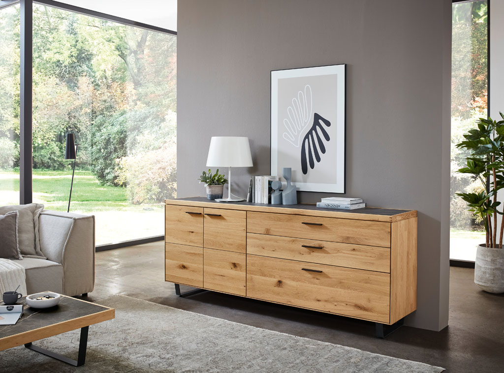 Wöstmann WM 2520 - Sideboard | Type 2153/2154 | B: 211,9 cm | Wildeiche massiv, Keramik