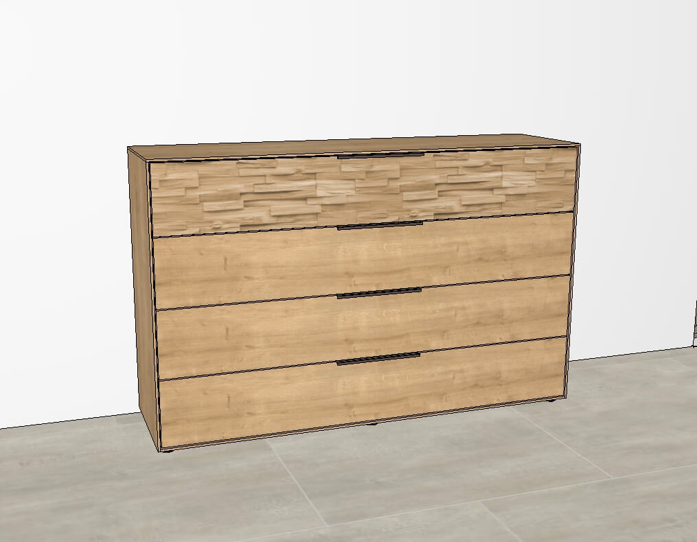 Wöstmann WSM 2800 - Kommode, 4 Schubkästen (3142) | Wildeiche massiv | Spaltholzakzent | konfigurierbar Kommode Wildeiche massiv mit Spaltholzakzent WSM 2800 Wöstmann