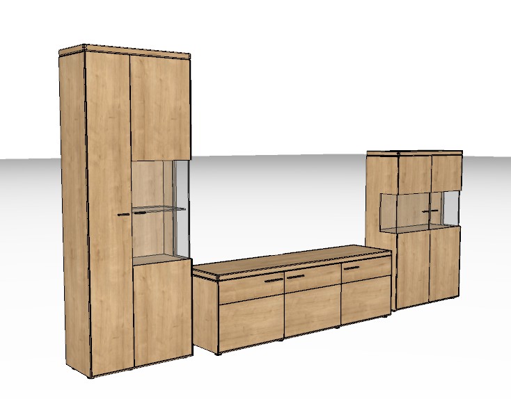 Wöstmann WM 2520 - Wohnwand | Type 0006/0106 | B: 380,7 cm | Wildeiche massiv