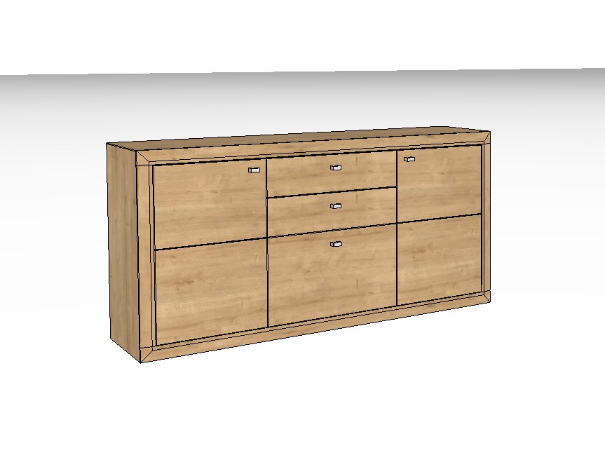 braunes Sideboard vor weißem Hintergrund