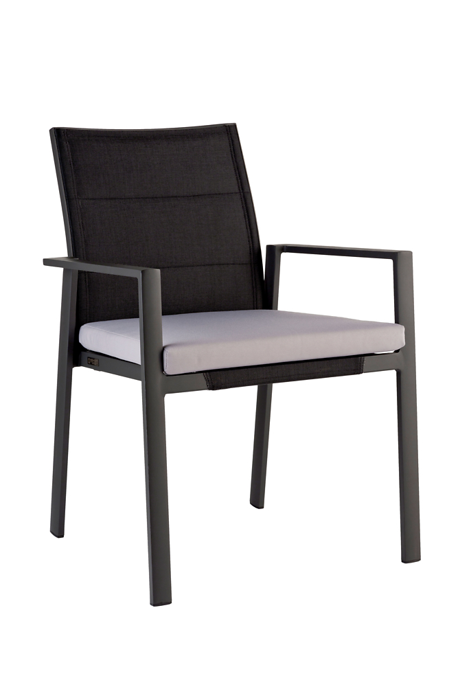 Niehoff Garden. Nancer | G332 | Armlehnstuhl | Aluminium anthrazit/Textilen schwarz