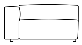 Illustration eines Sofaelements vor weißem Hintergrund freistil Rolf Benz 187