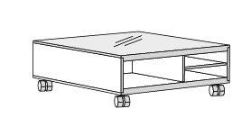 NBH.CT.8821 now! by hülsta. coffee tables | Couchtisch mit Rollen und Glasplatte CT 20 | konfigurierbar