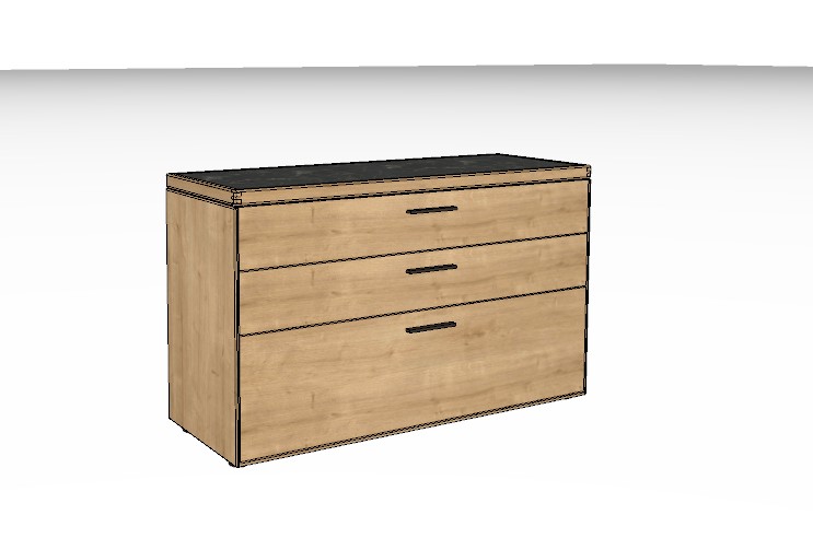 Wöstmann WM 2520 - Sideboard | Type 2251 | B: 121,9 cm | Wildeiche massiv, Keramik