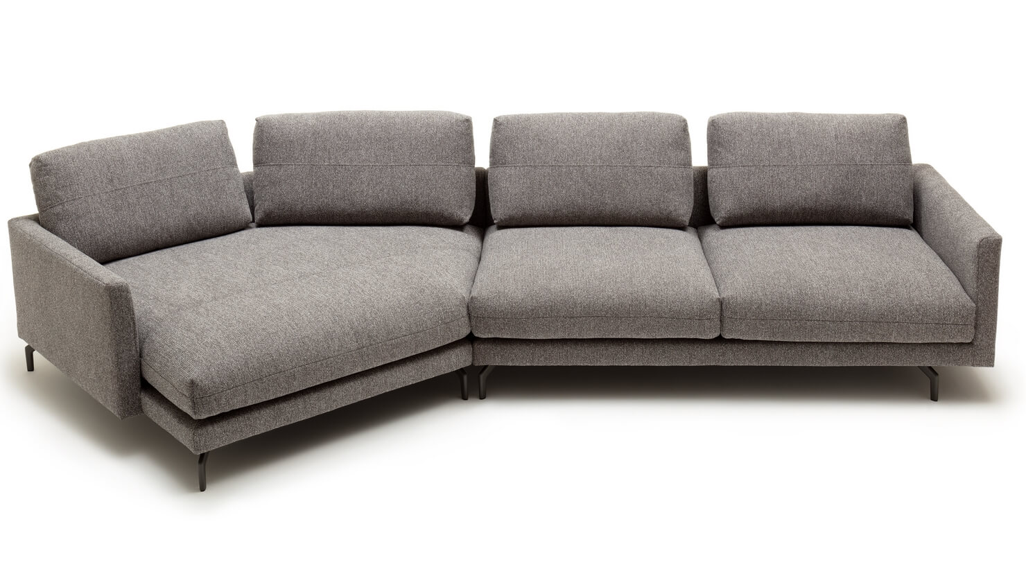 creation by Rolf Benz CR.414 - Ecksofa inkl. Rückenkissen | B 353 cm graue Polstergarnitur mit Kissen creation by Rolf Benz CR 414