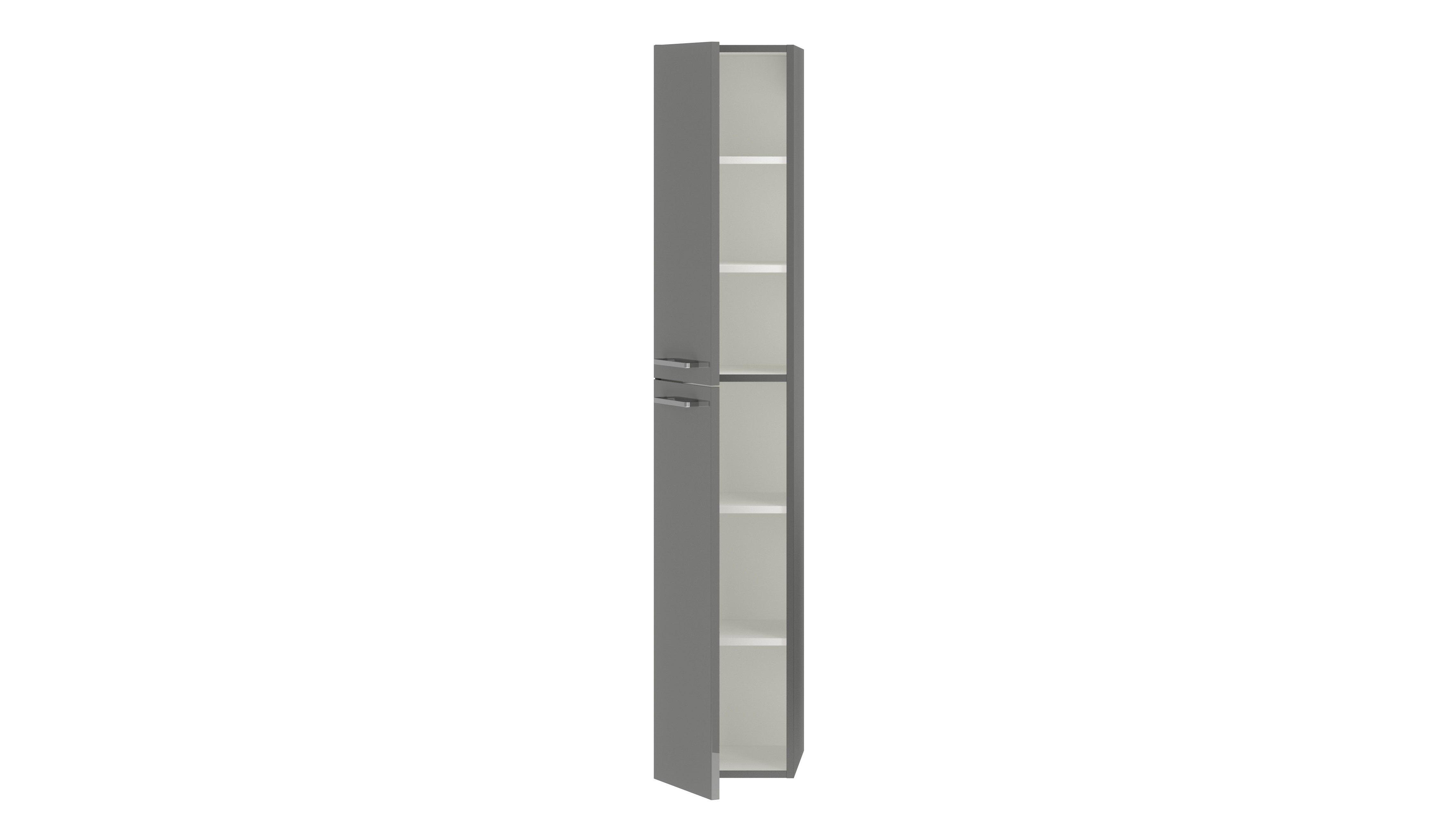 Badschrank grau mit zwei Türen nobilia